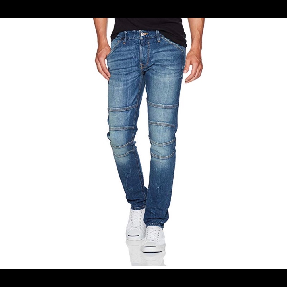 GUESS Men's Slim Taper Moto Jean